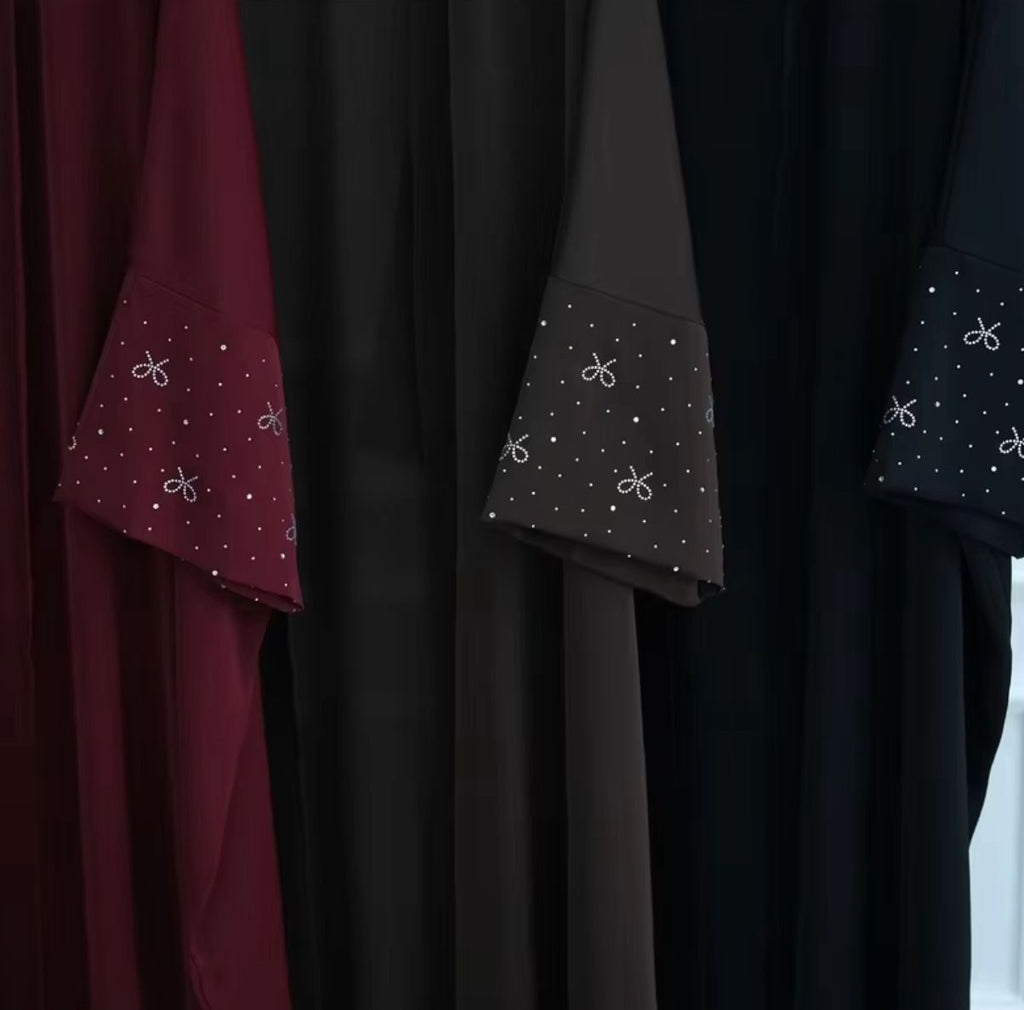 Women’s Bow Design Butterfly Open Abaya - 4 colors