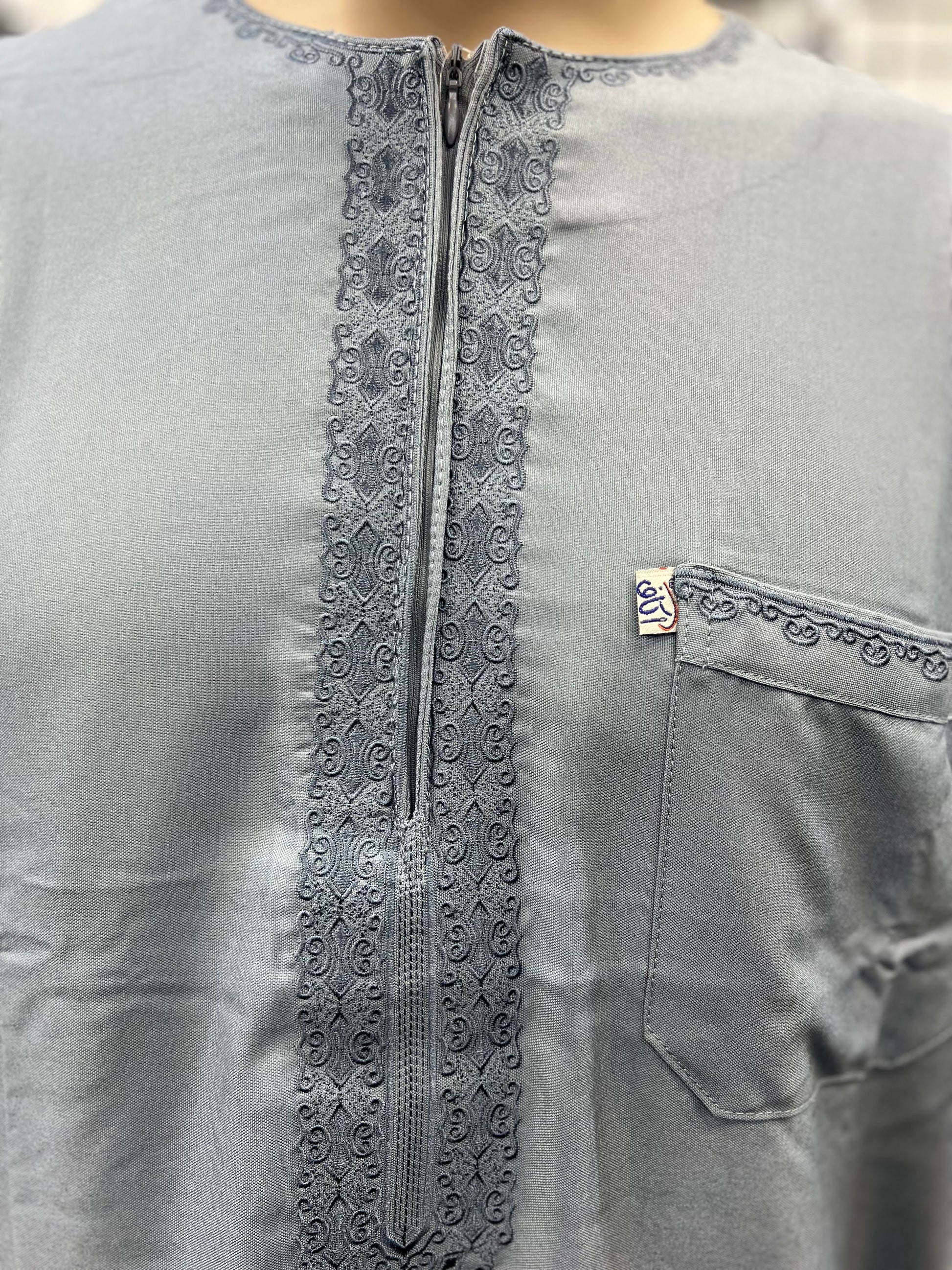 Ikaf Men's Short Sleeve Moroccan Thobe - Light Blue