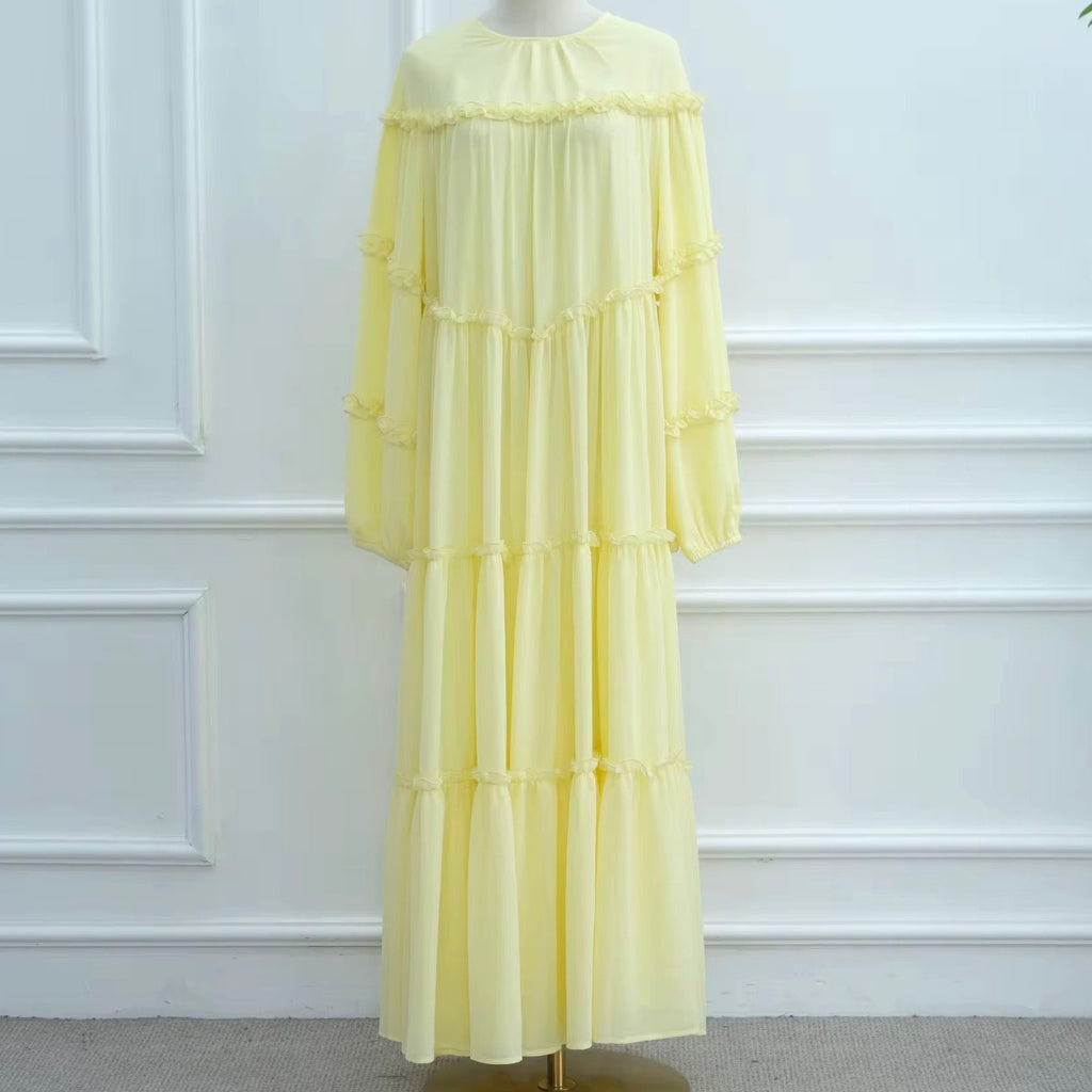 Women’s Fully Lined Chiffon Ruffle Dress