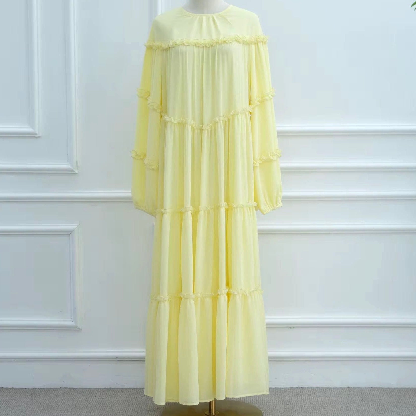Women’s Fully Lined Chiffon Ruffle Dress