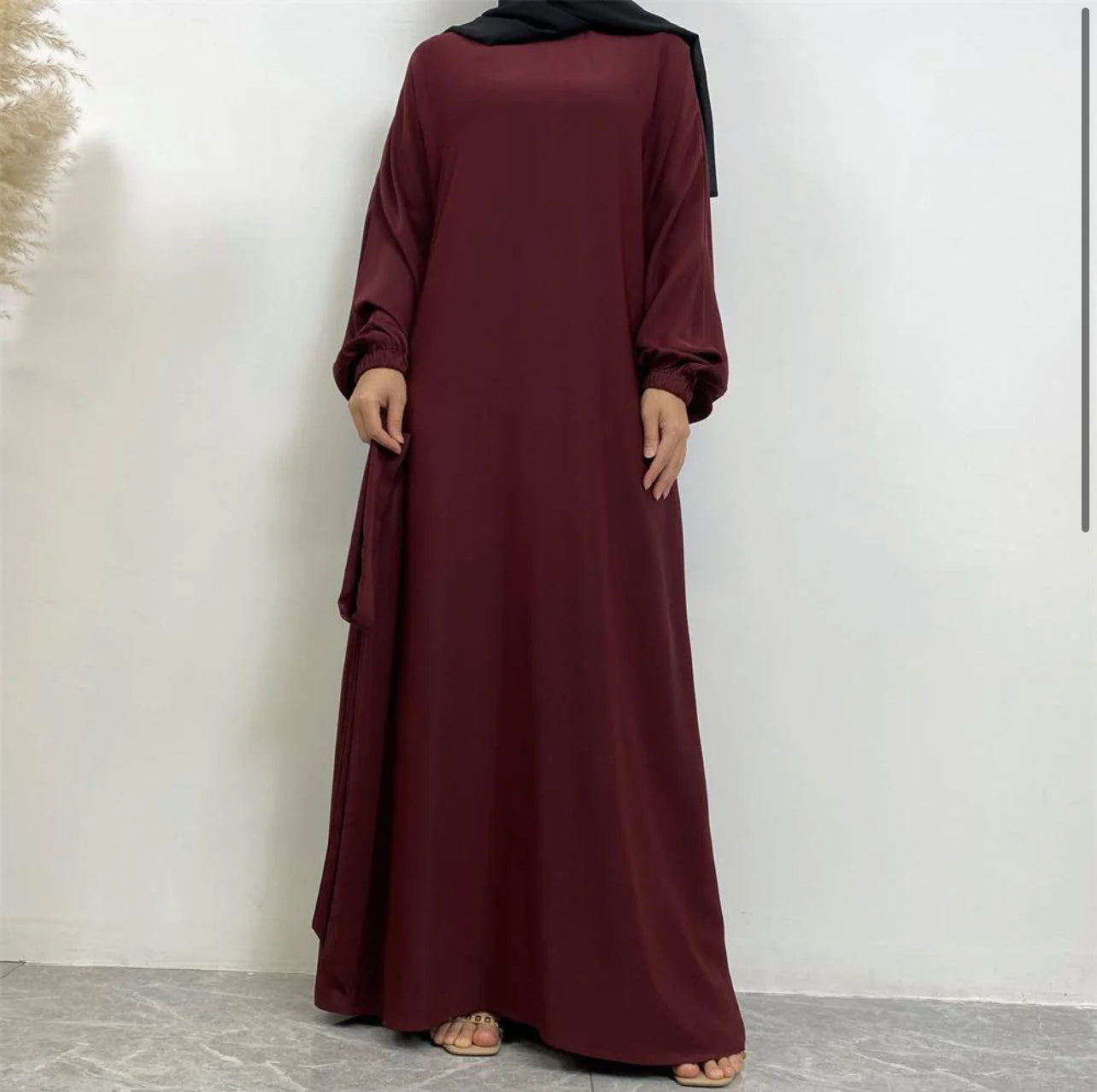 Pocket Abaya - Maroon
