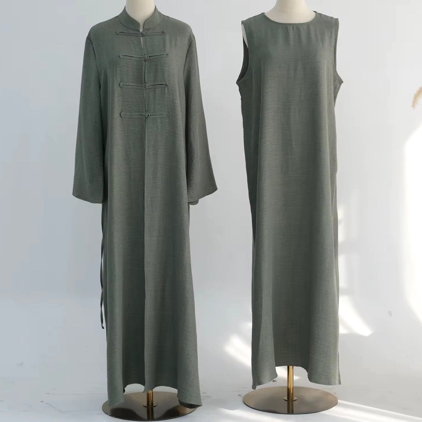 Women’s 2 Piece Button Up Abaya Set
