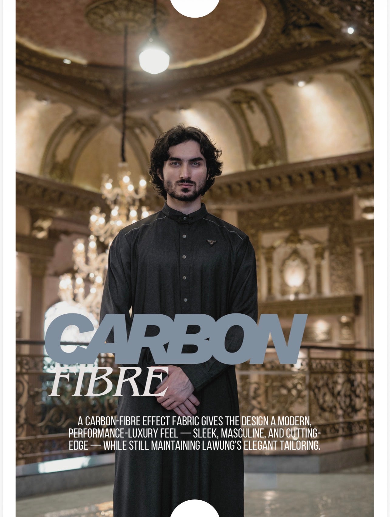 Mens Luxury Thobe LAWUNG - Carbon Classic