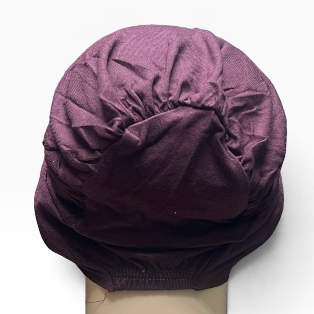 Burgundy Jersey Bonnet Hijab Undercap – Closed-Back Cooling Cap for Muslim Women | All-Day Hold