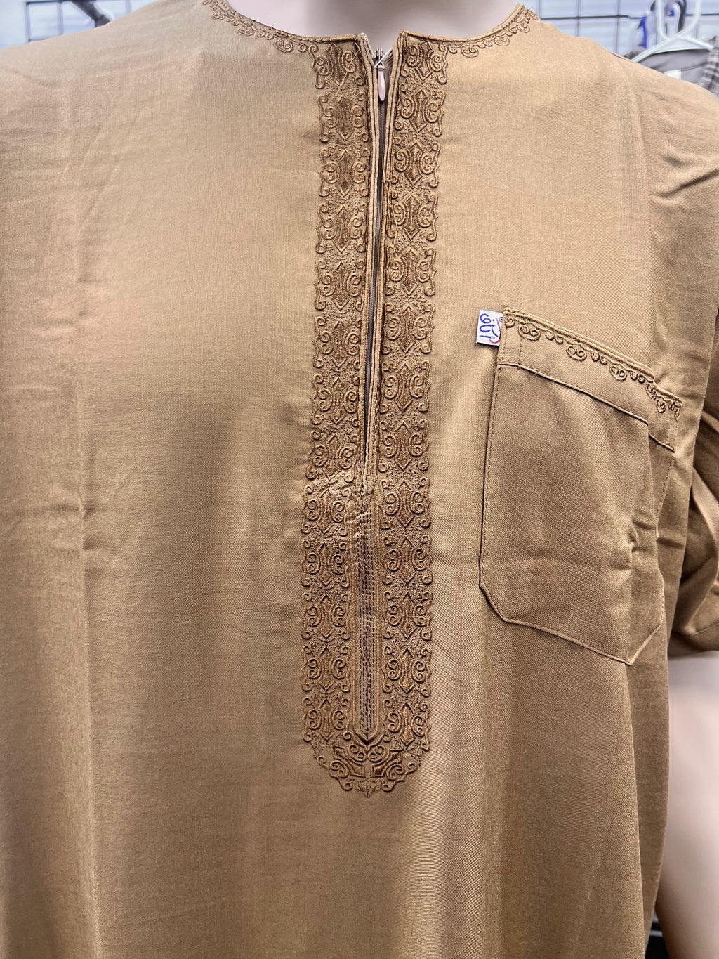 Ikaf Men's Short Sleeve Moroccan Thobe - Gold
