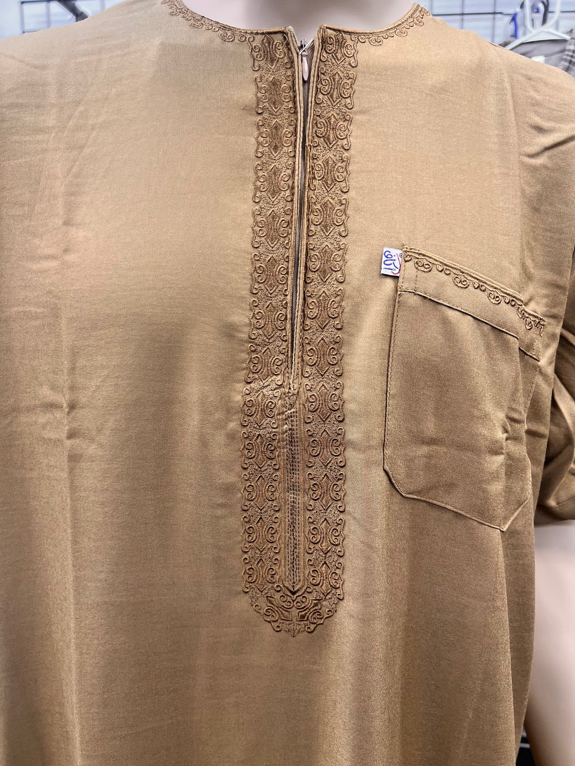 Ikaf Men's Short Sleeve Moroccan Thobe - Gold