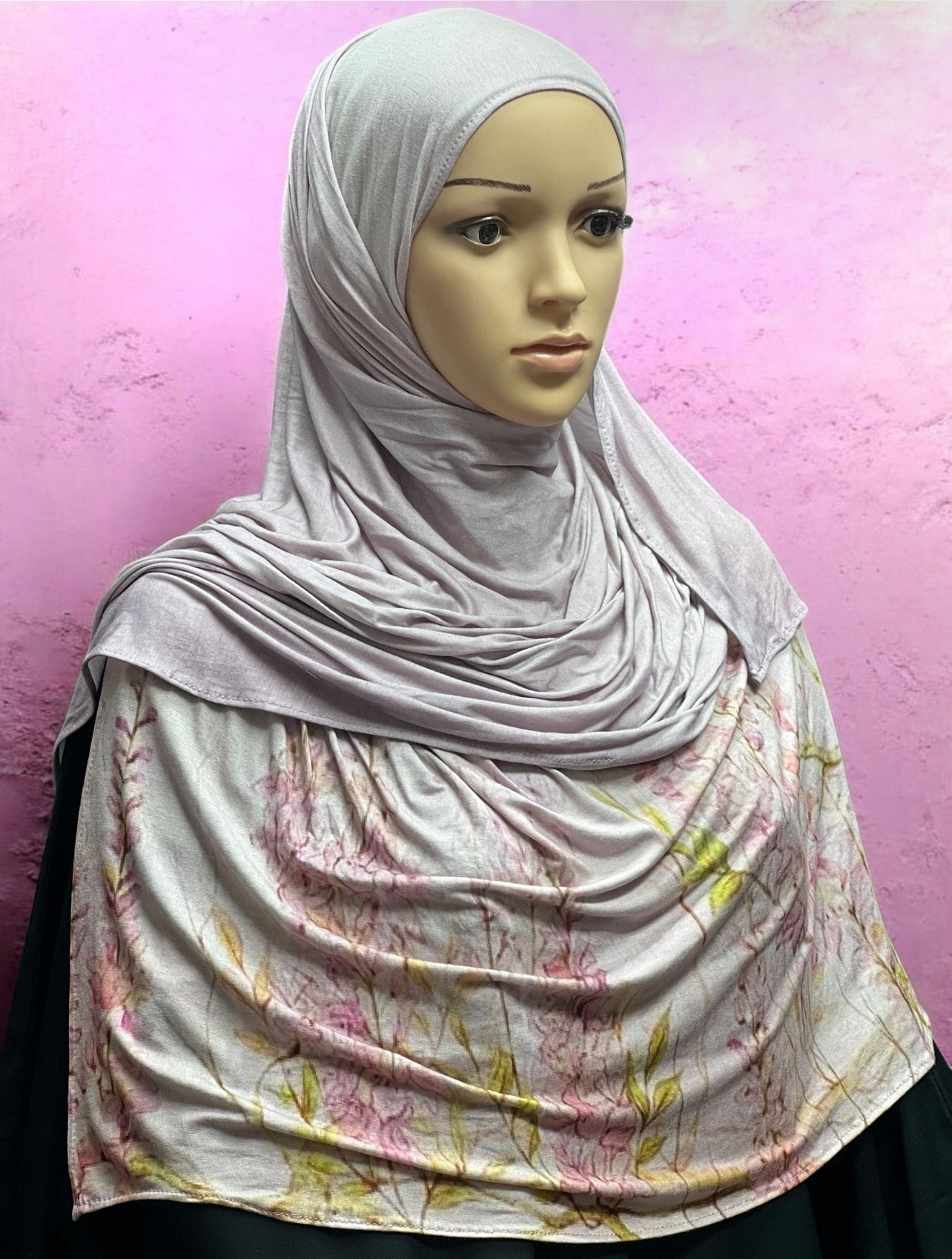 Printed Jersey Hijab - Mauve