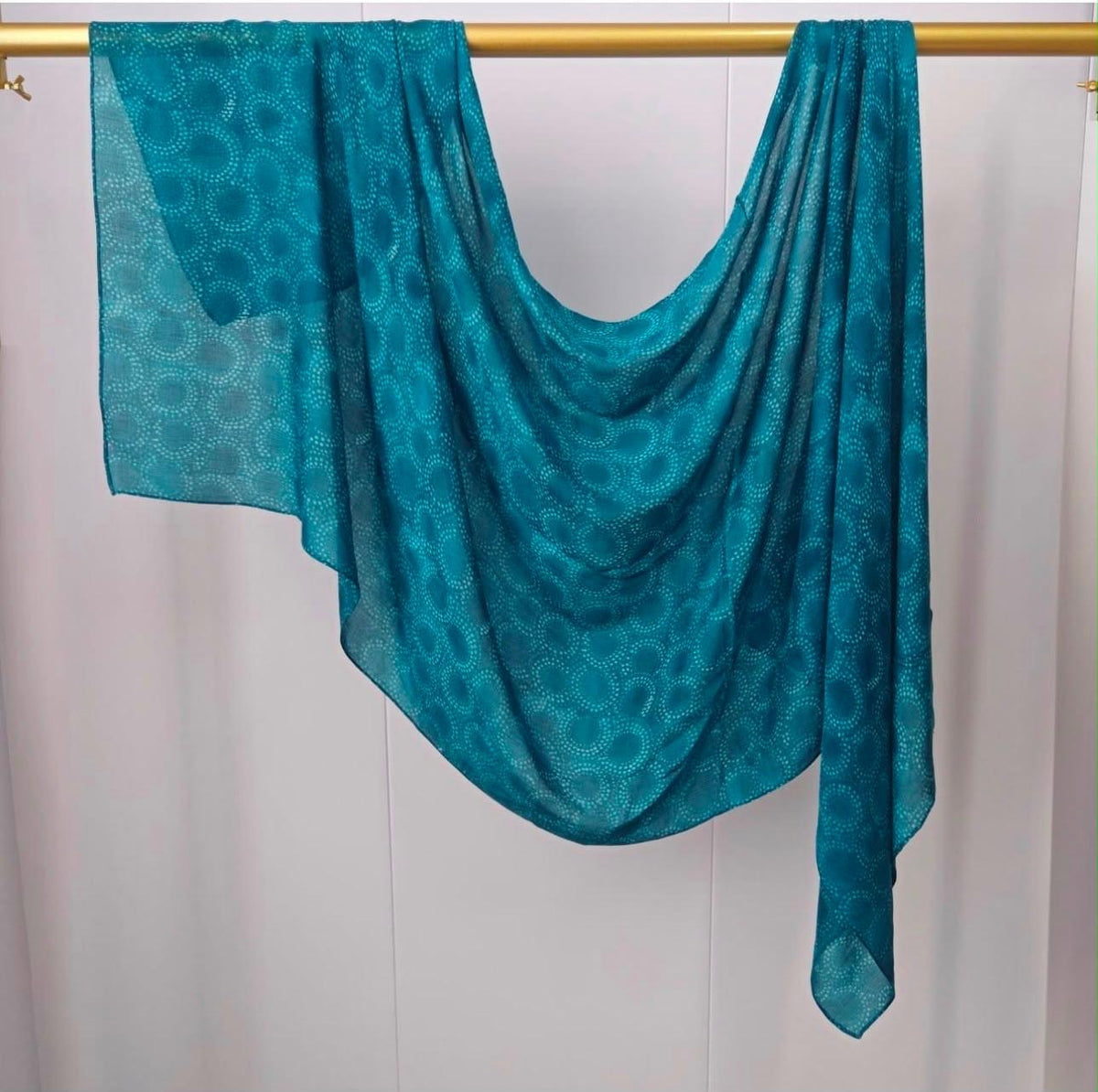 Printed Modal Hijab –  Teal Ocean | Premium Modal | Soft Non-Slip Modest Hijab
