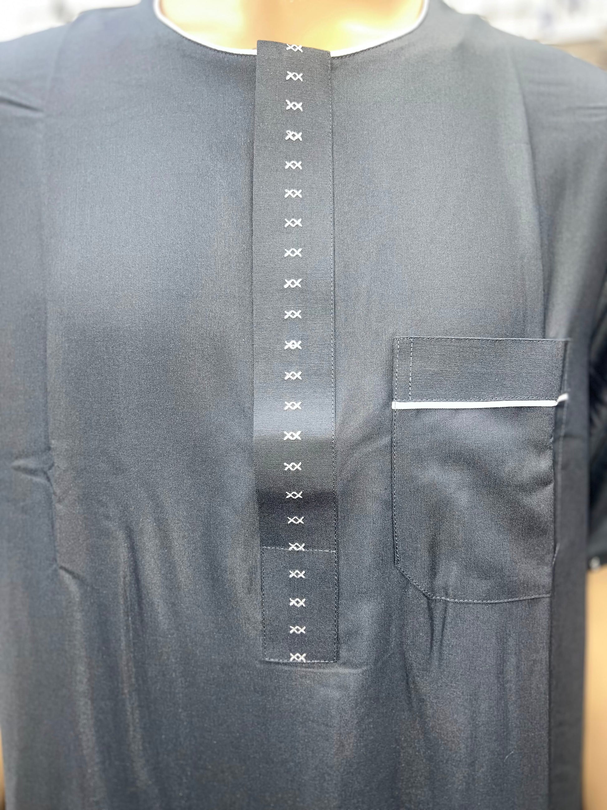 Al Haramain Men's Moroccan Short Sleeve Thobe - Dark Gray
