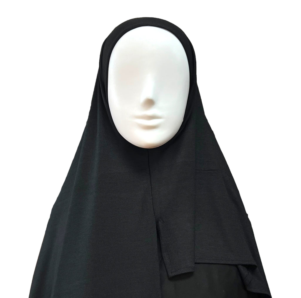Large Instant Jersey Hijab - Black