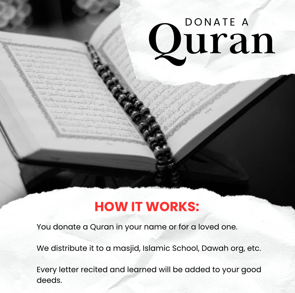 (DONATE A QURAN) Leather Cover Zipper Quran Large