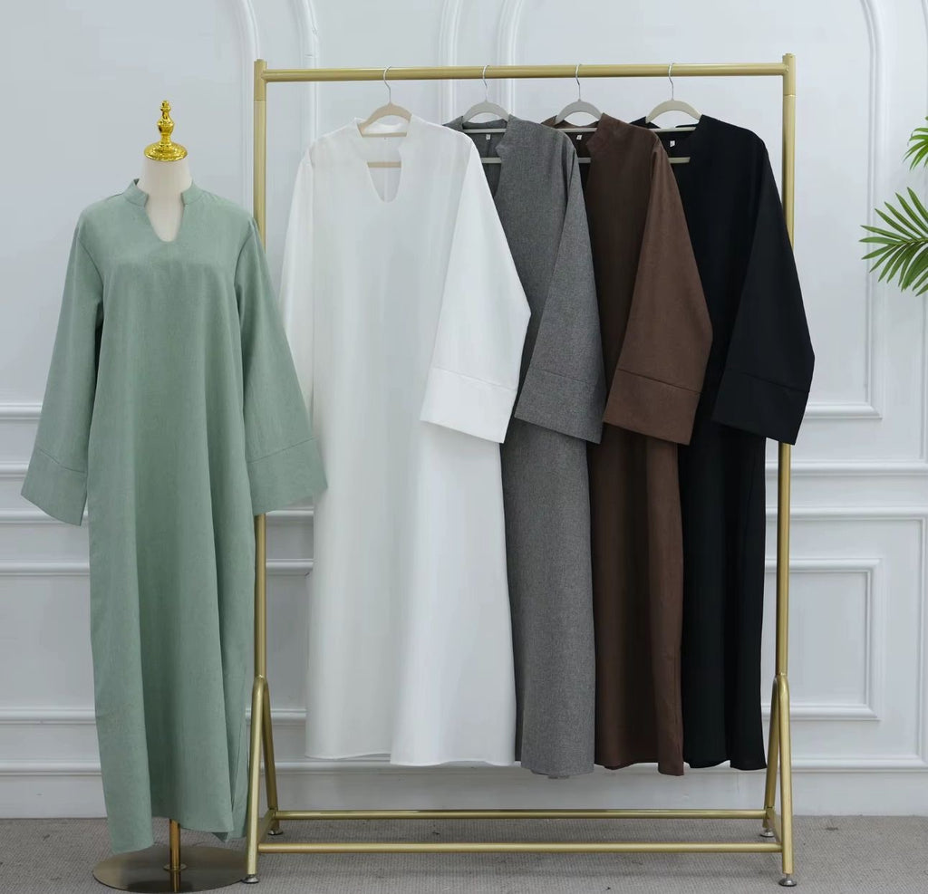 Women’s One Piece Everyday Abaya with Pockets - 4 colors