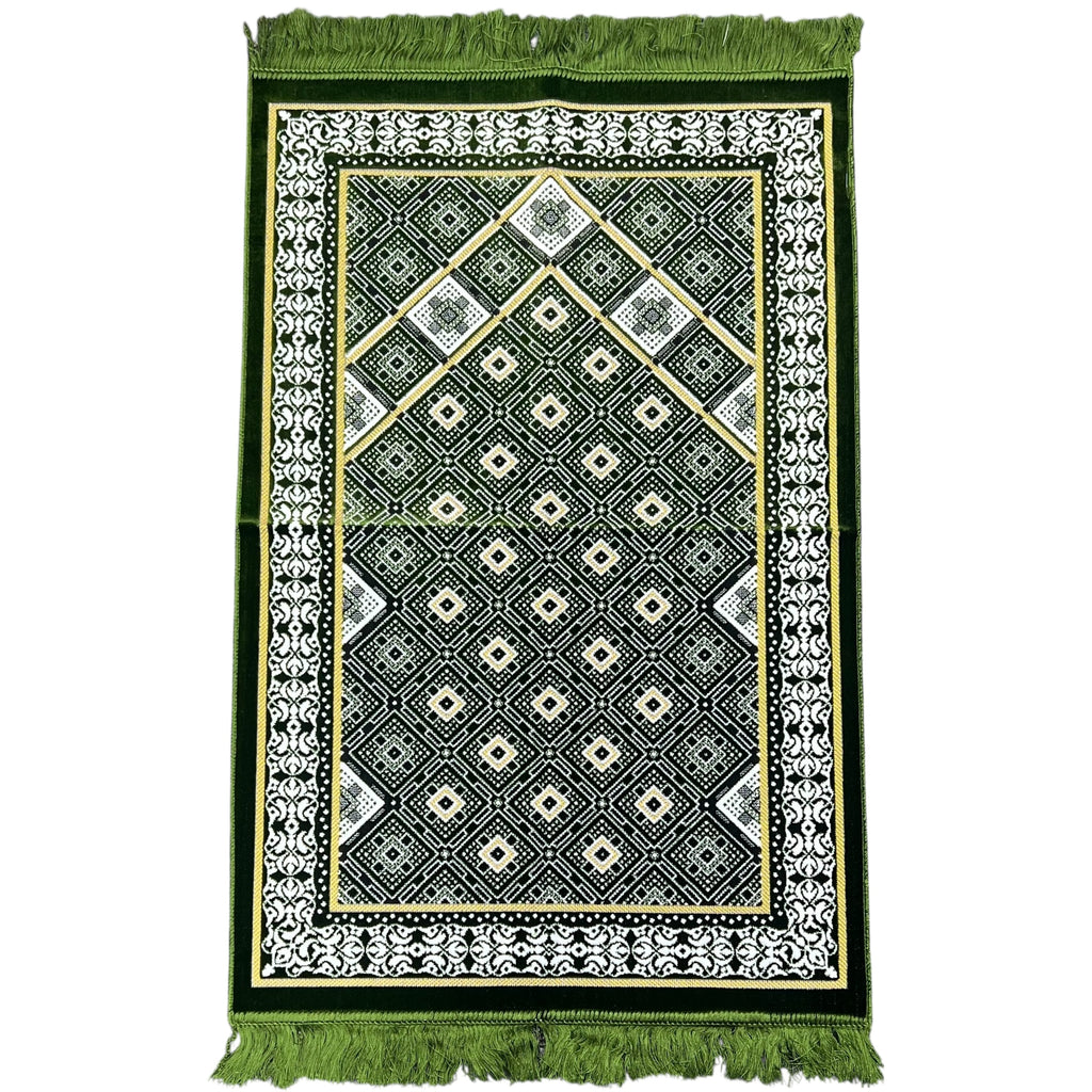 Single Person Prayer Rug – Light Green Full Design | Turkish Janamaz