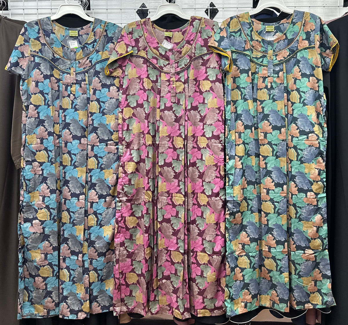 Cotton Blend Short Sleeve Maxi Nightgown