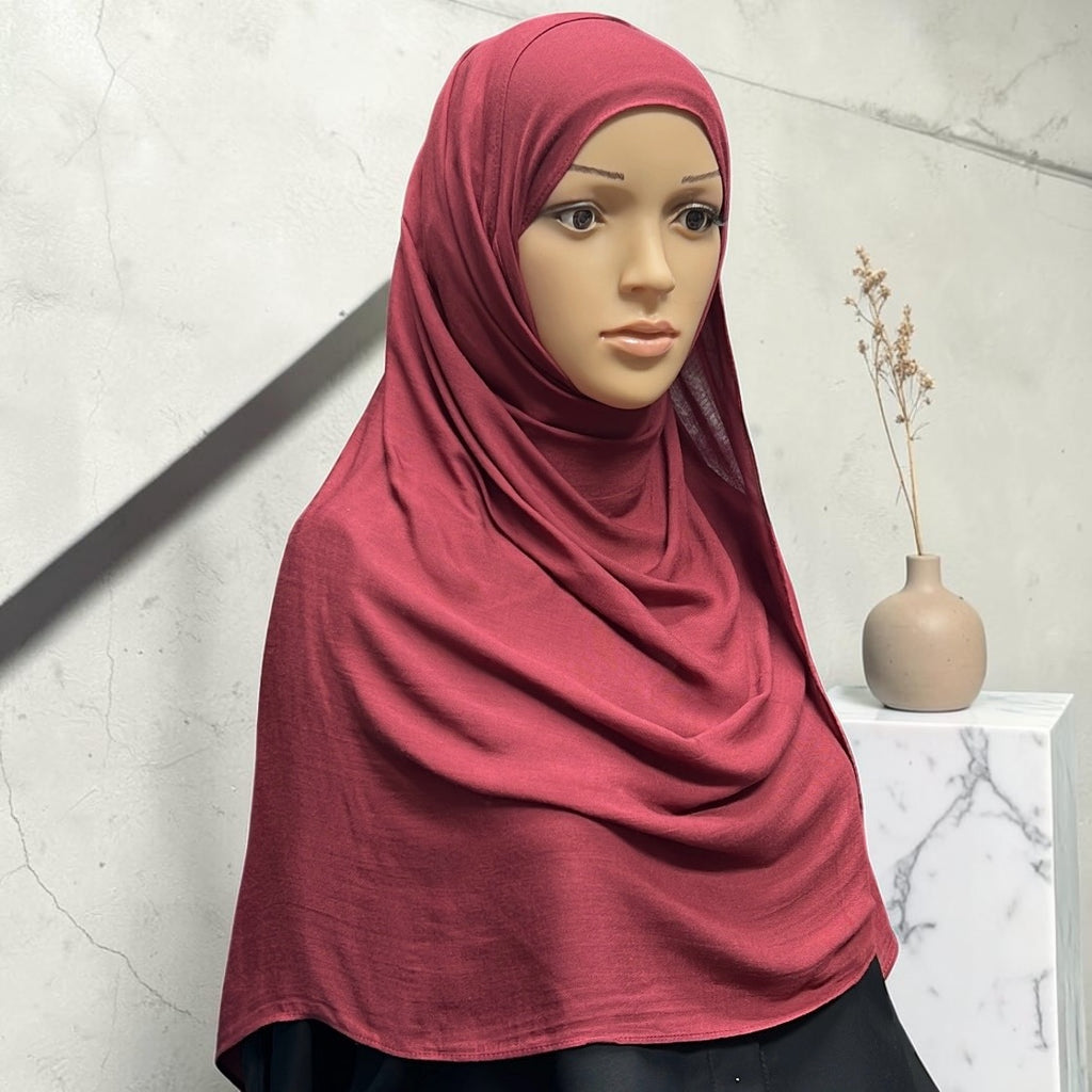 Maroon Standard Modal Hijab – Soft Non-Slip Muslim Hijab Scarf | All-Day Comfort