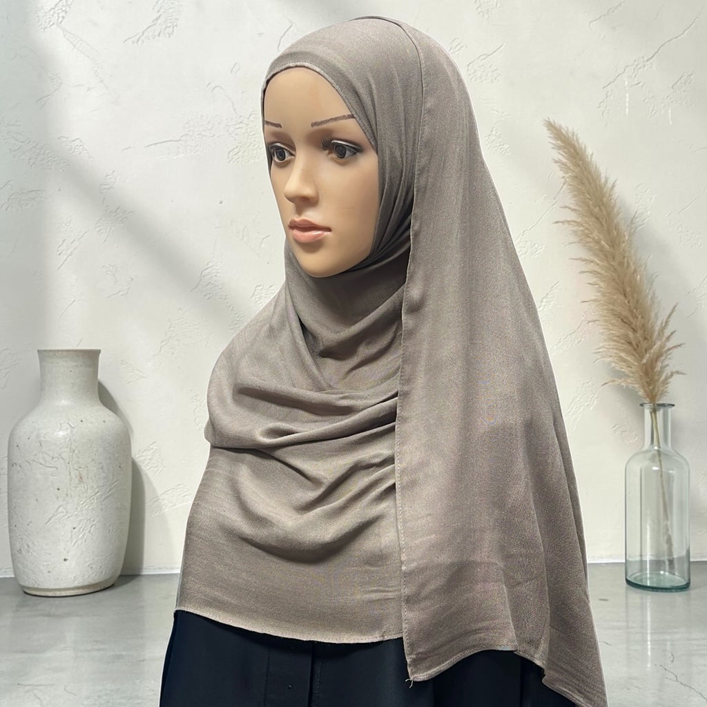 Mushroom Standard Modal Hijab – Soft Non-Slip Muslim Hijab Scarf | All-Day Comfort