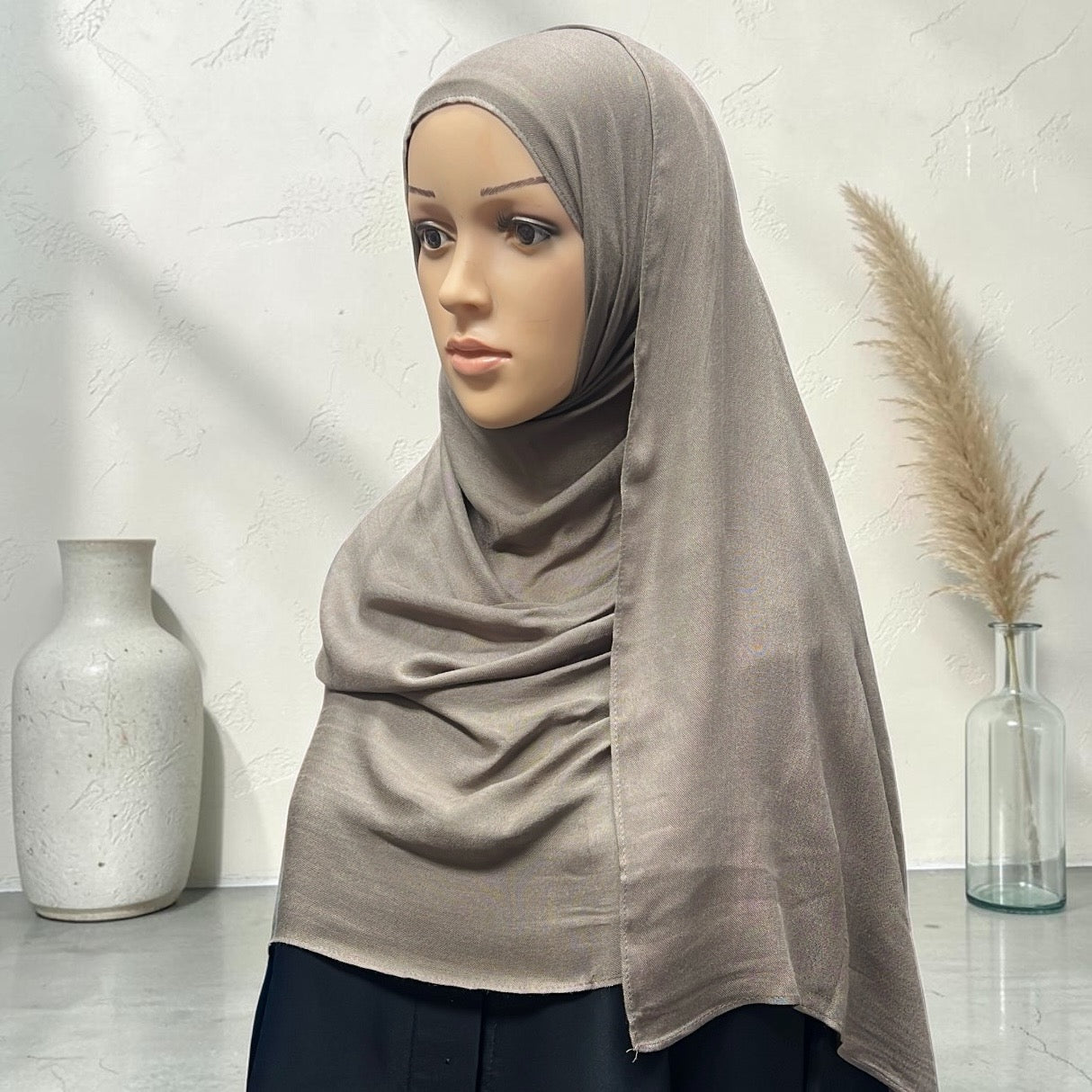 Mushroom Standard Modal Hijab – Soft Non-Slip Muslim Hijab Scarf | All-Day Comfort