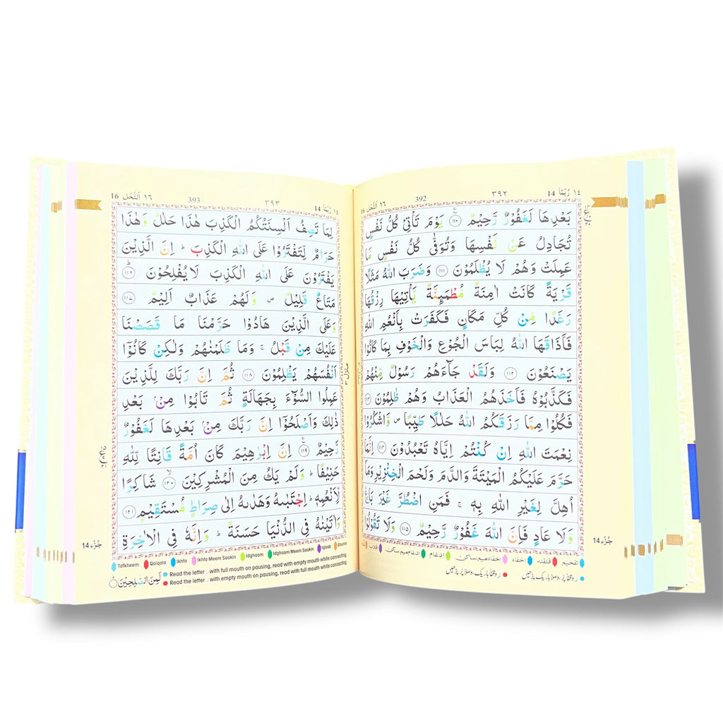 13 Line IndoPak Script Quran with Color Coded Tajweed & Storage Case – Standard