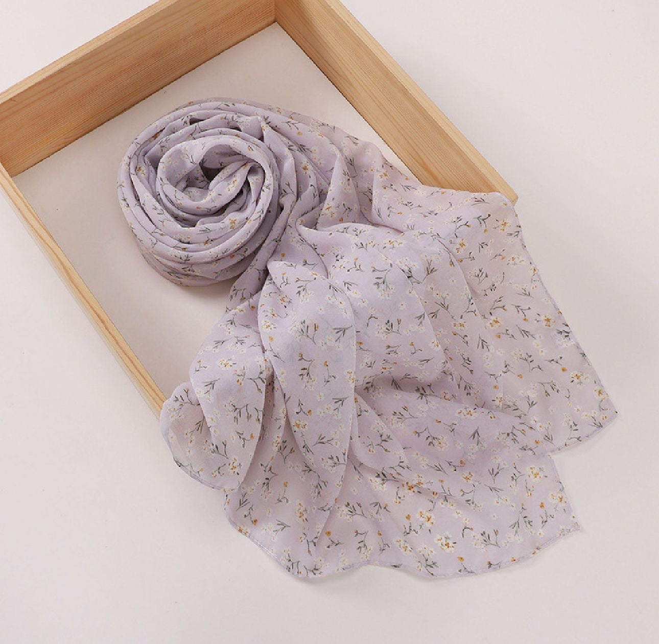 Printed Chiffon Hijab - Lavendar