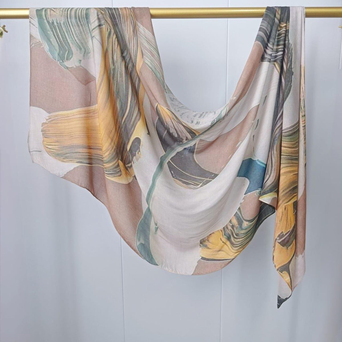 Printed Modal Hijab – Stone Abstract | Premium Modal | Soft Non-Slip Modest Hijab