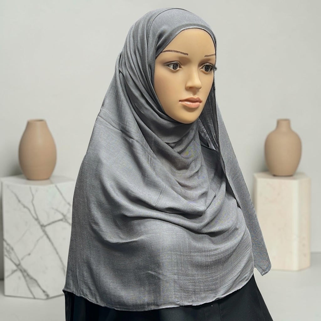 Dark Gray Standard Modal Hijab – Soft Non-Slip Muslim Hijab Scarf | All-Day Comfort