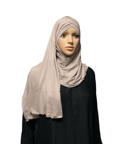 Criss Cross Jersey Hijab - Khaki