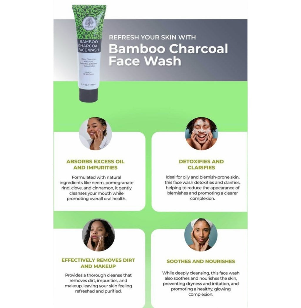 Bamboo Charcoal Face Wash - 100 mL