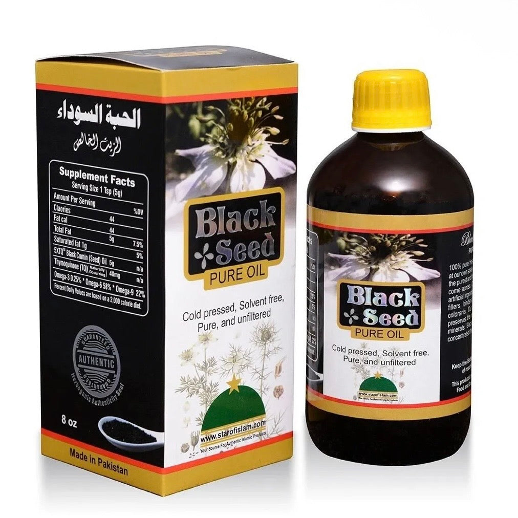 Black Seed Pure Oil Cold Pressed Solvent Free Pure and Unfiltered - 8 oz