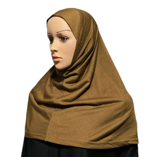 100% Cotton L Amira Hijab - Light Brown