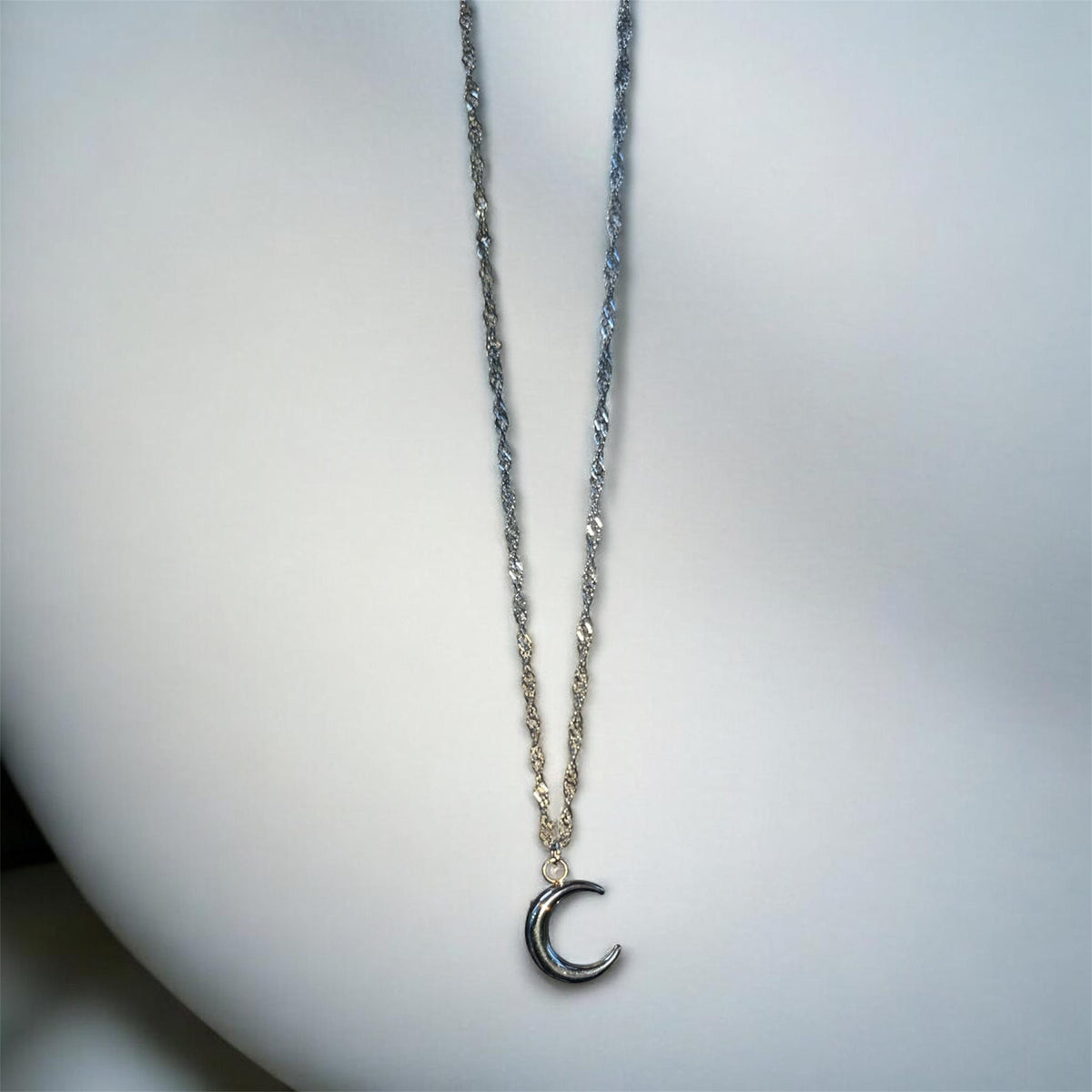 Mini Crescent Necklace - Silver