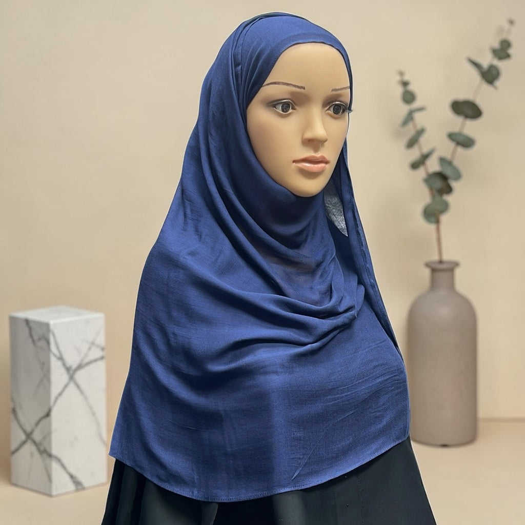 Navy Blue Standard Modal Hijab – Soft Non-Slip Muslim Hijab Scarf | All-Day Comfort