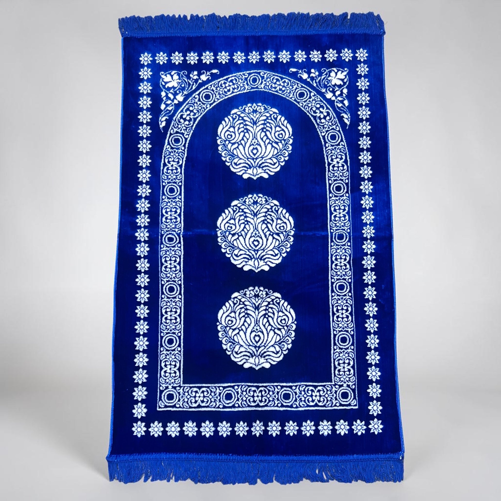 Elise Single Person Prayer Rug - Royal Blue | Soft Luxurious Janamaz