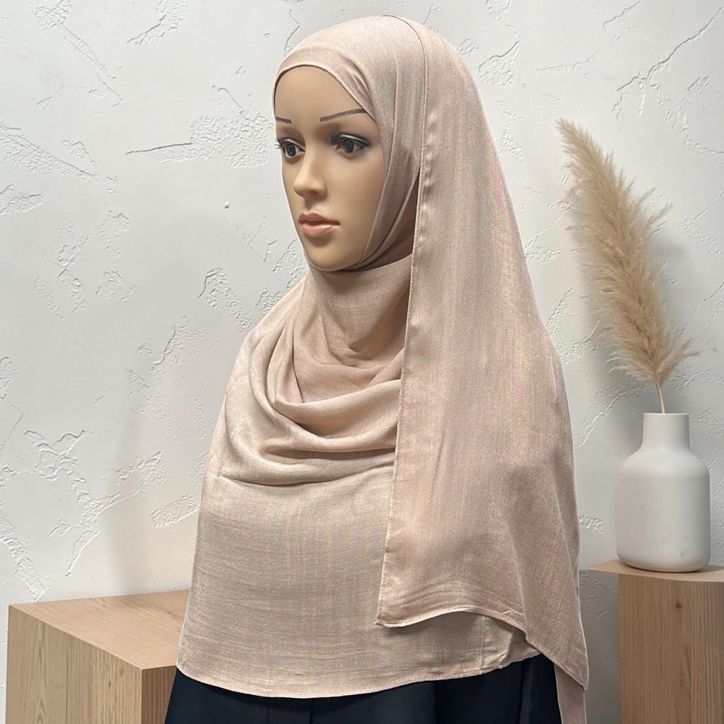 Beige Standard Modal Hijab – Soft Non-Slip Muslim Hijab Scarf | All-Day Comfort