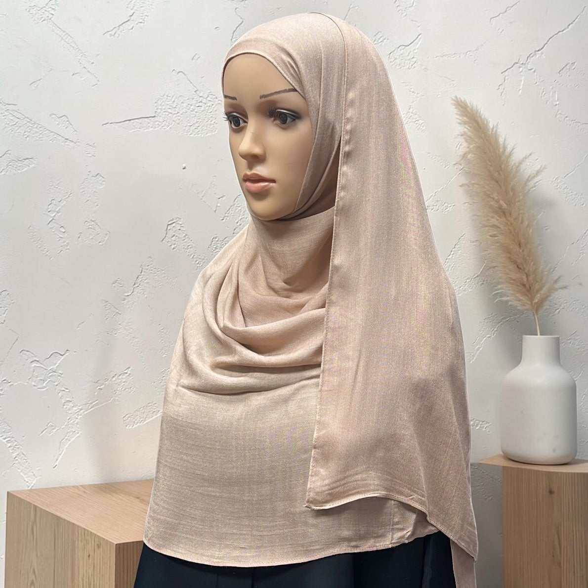 Beige Standard Modal Hijab – Soft Non-Slip Muslim Hijab Scarf | All-Day Comfort