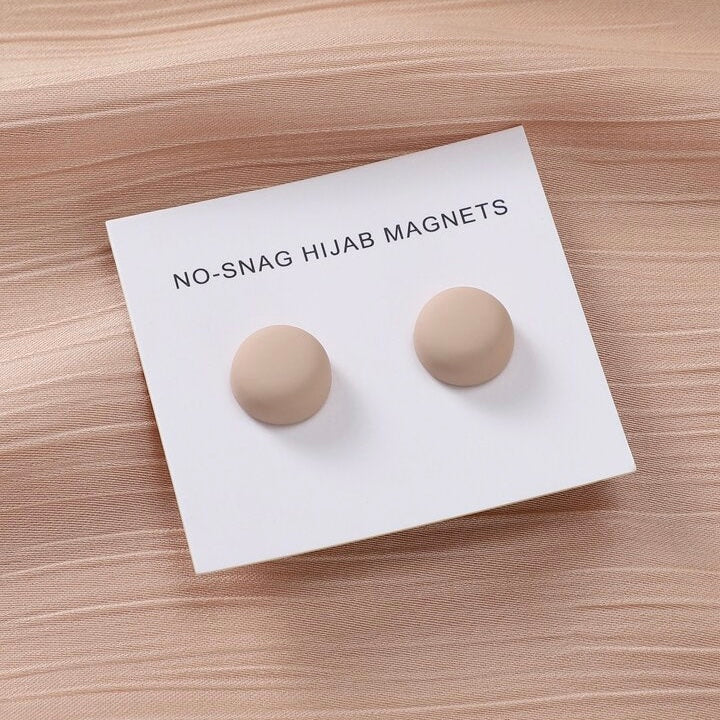 2 Pair Magnet Hijab Pins - Beige Matte