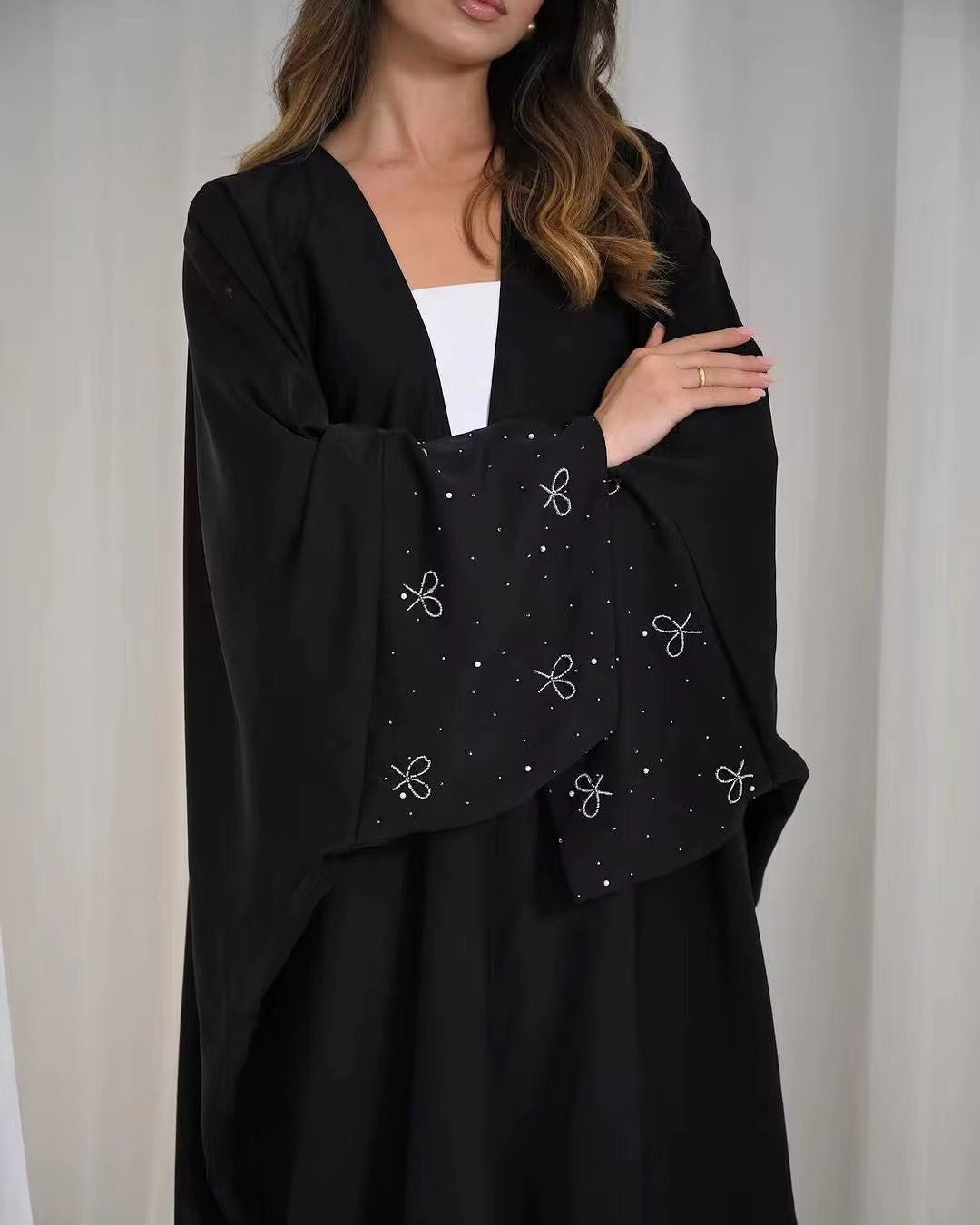 Women’s Bow Design Butterfly Open Abaya - 4 colors