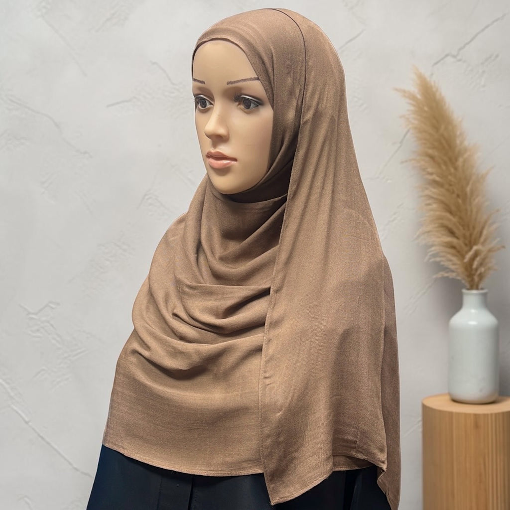Teddy Brown Standard Modal Hijab – Soft Non-Slip Muslim Hijab Scarf | All-Day Comfort