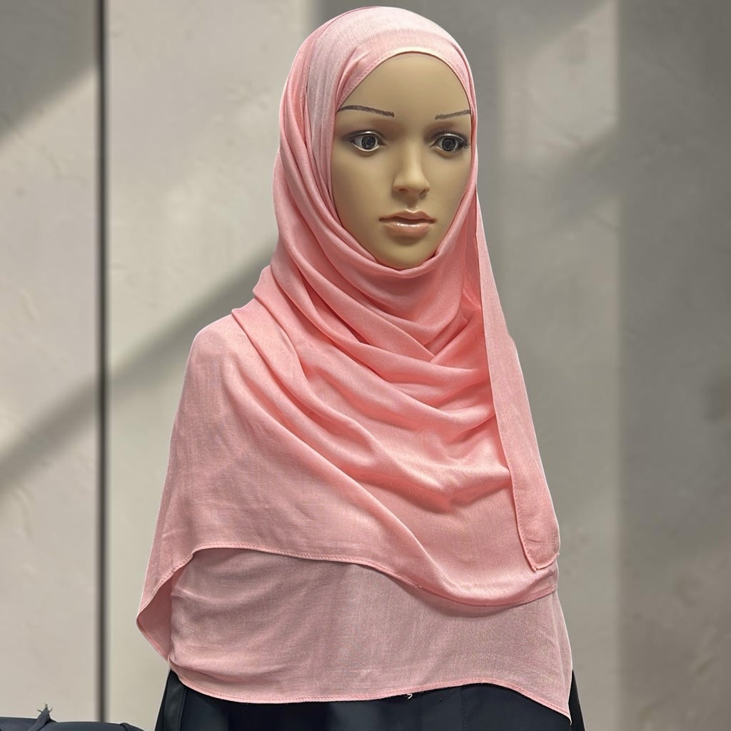 Strawberry Pink Standard Modal Hijab – Soft Non-Slip Muslim Hijab Scarf | All-Day Comfort