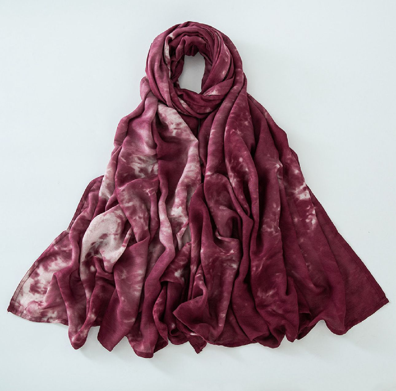 Tie Dye Printed Modal Hijab - Latte