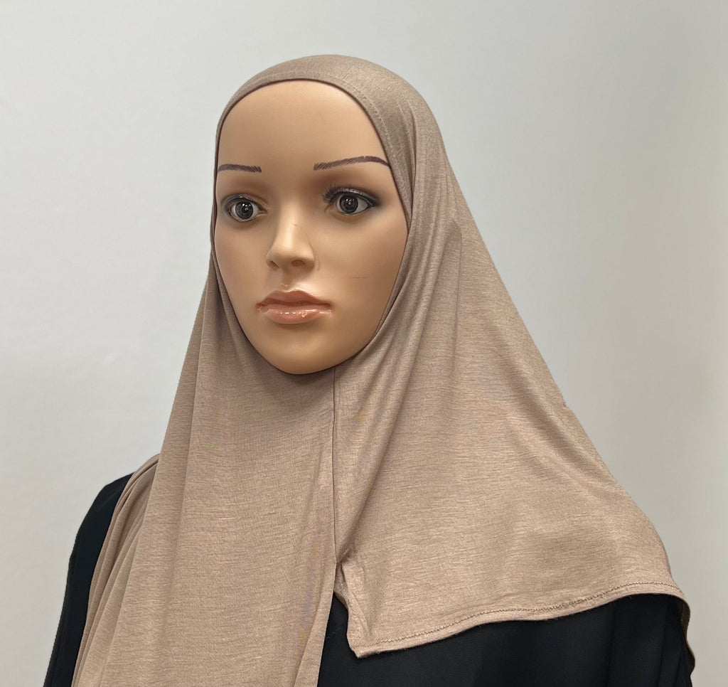 Large Instant Jersey Hijab - Khaki