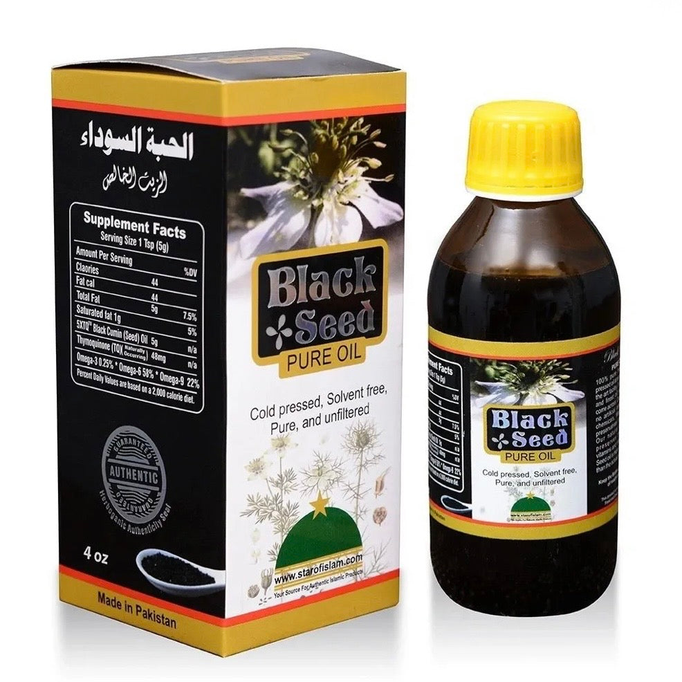 Black Seed Pure Oil Cold Pressed Solvent Free Pure and Unfiltered - 4 oz