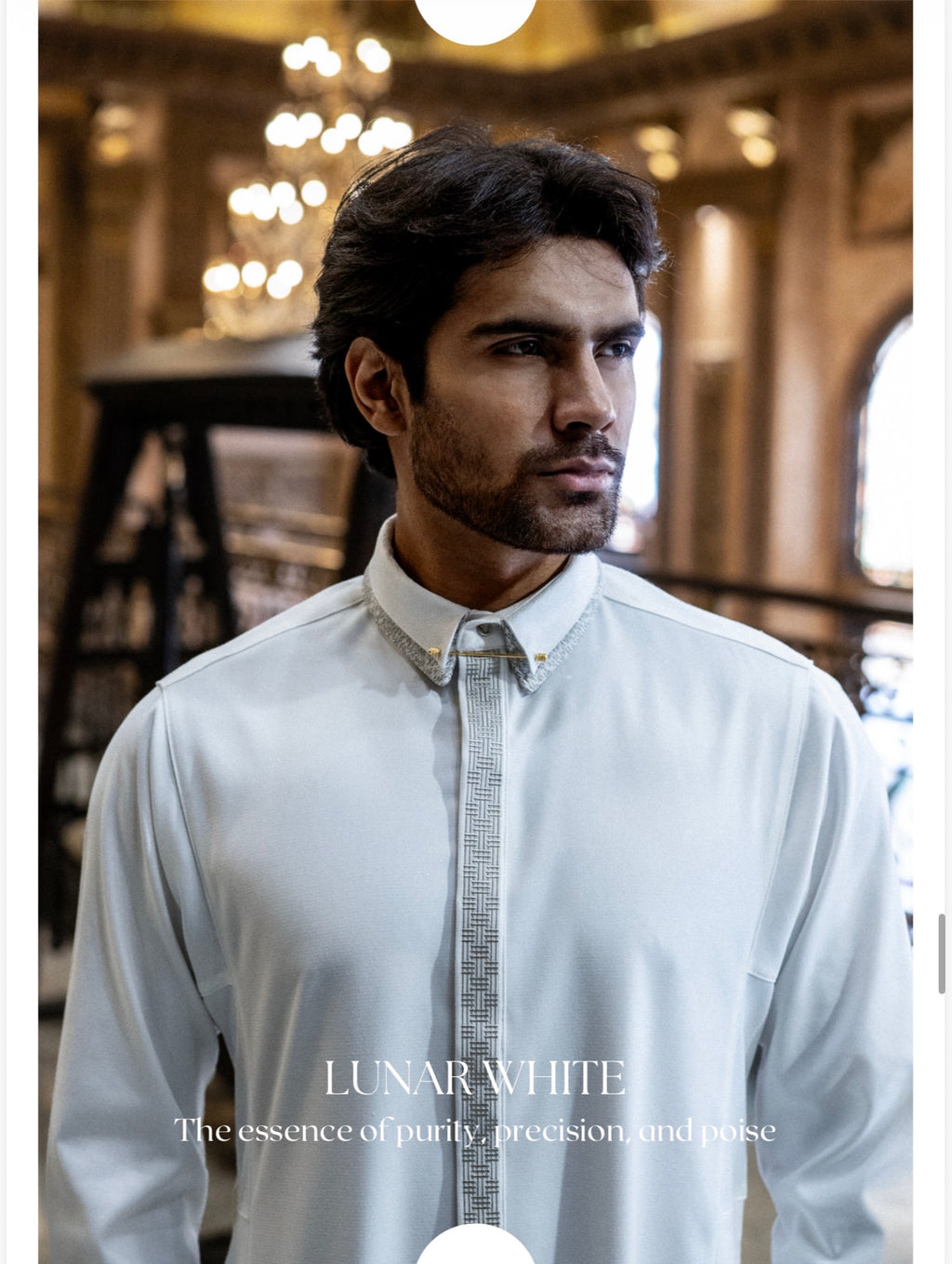 Mens Luxury Thobe AL AMEER - Ivory Heritage