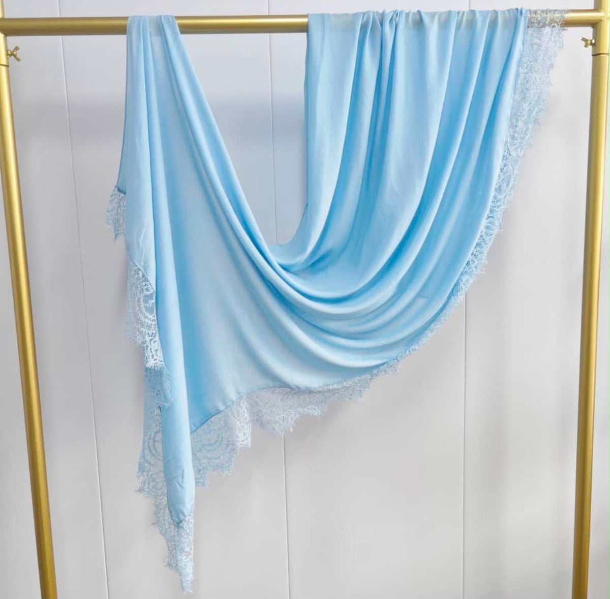 Lace Modal Hijab - Sky Blue