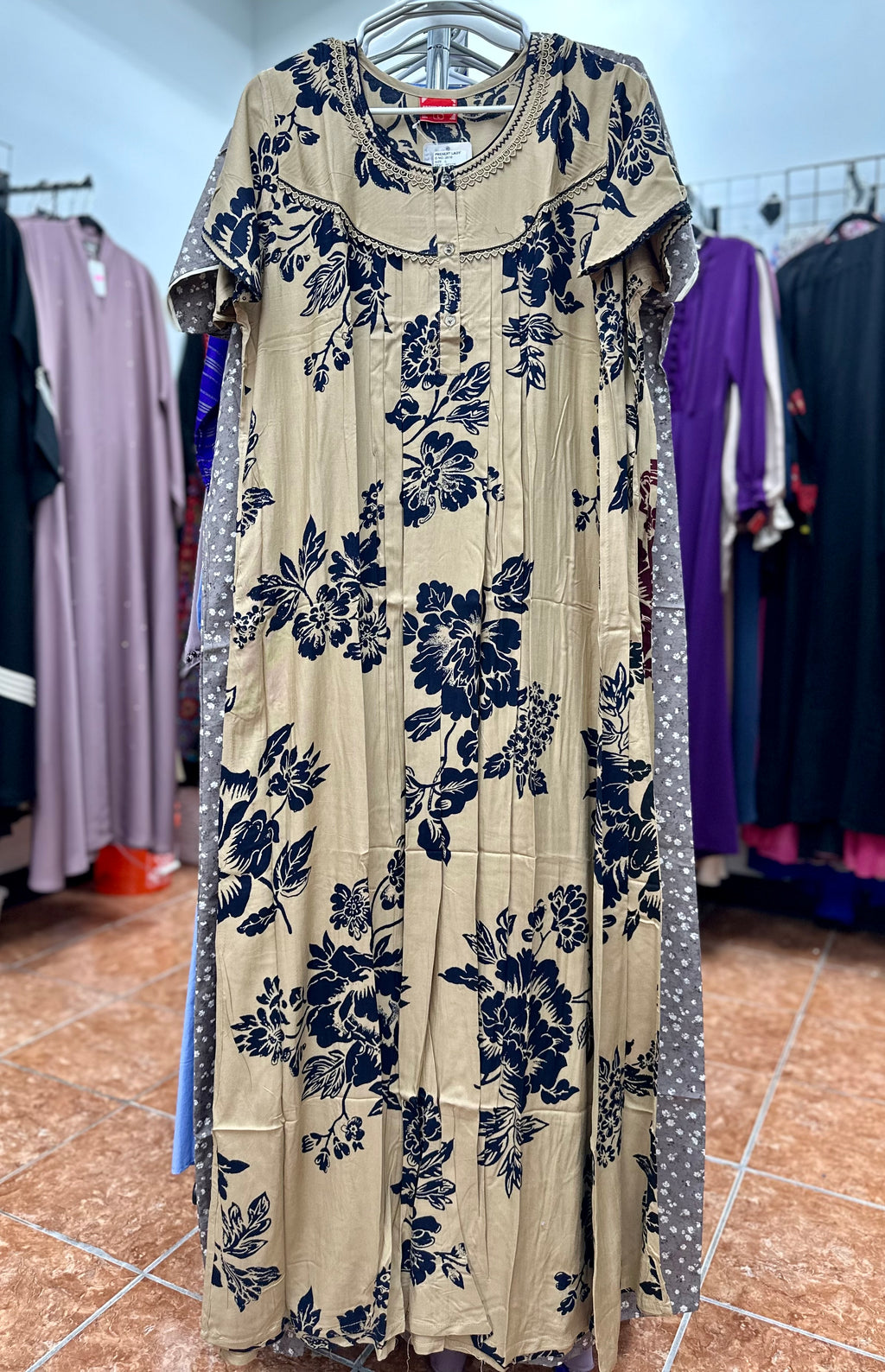 Rayon Short Sleeve Maxi Nightgown