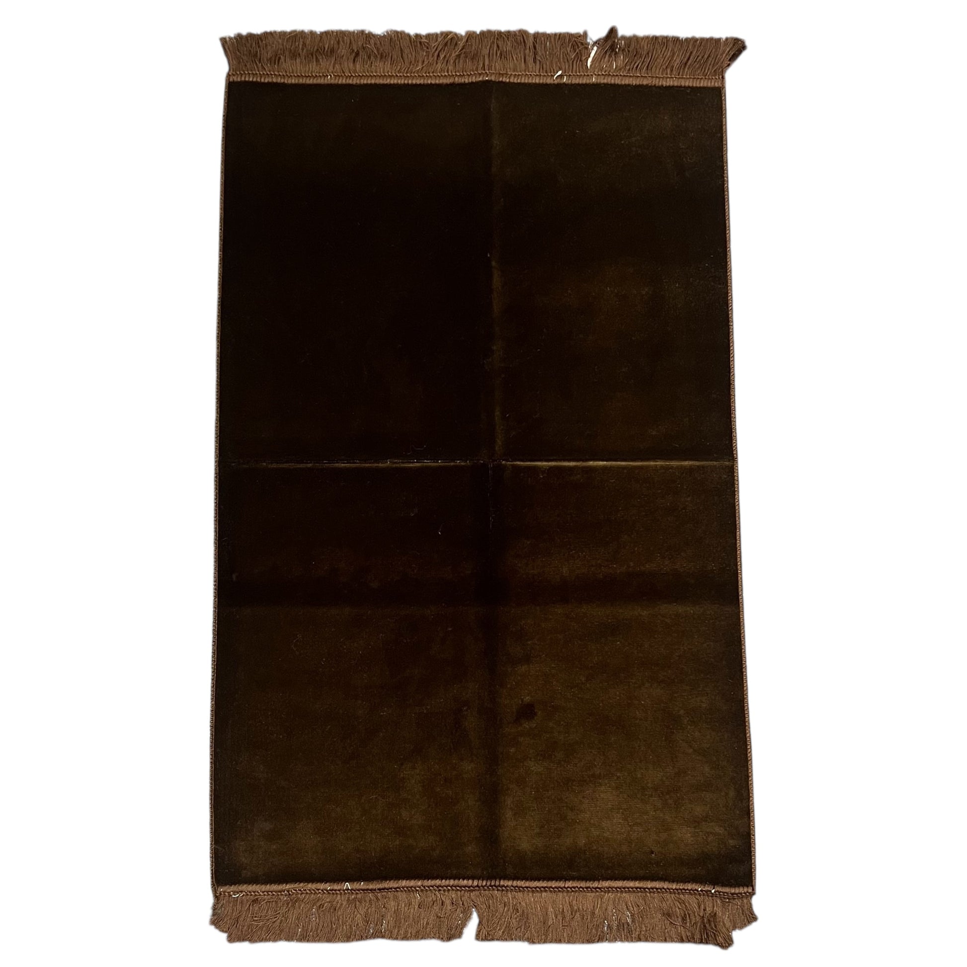 Solid Brown Islamic Prayer Rug - Minimalist Plain Soft Janamaz for Daily Salah