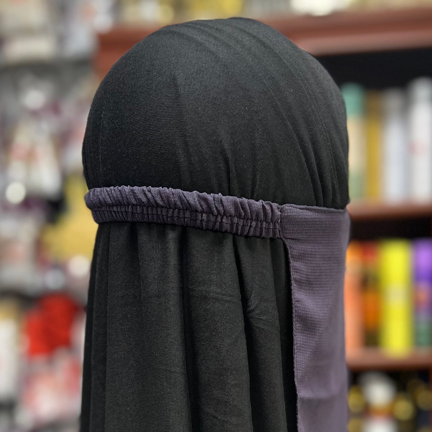 Single Layer HALF Elastic Niqab - Deep Purple