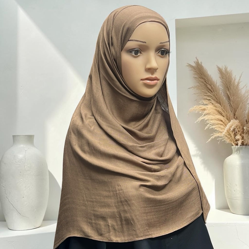 Teddy Brown Standard Modal Hijab – Soft Non-Slip Muslim Hijab Scarf | All-Day Comfort