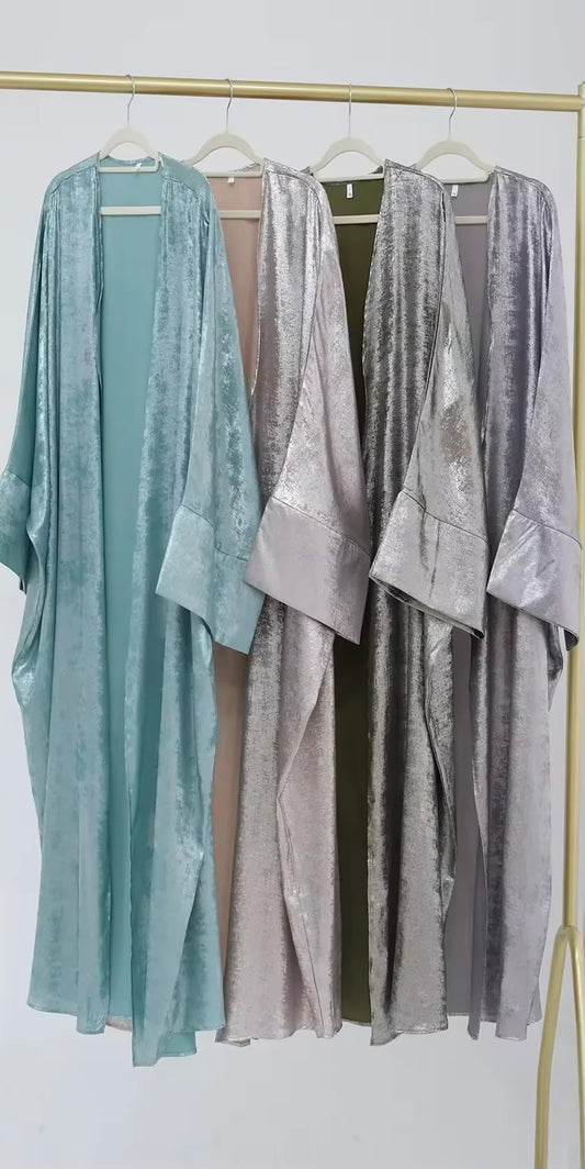 Metallic Open Abayas - 4 Colors