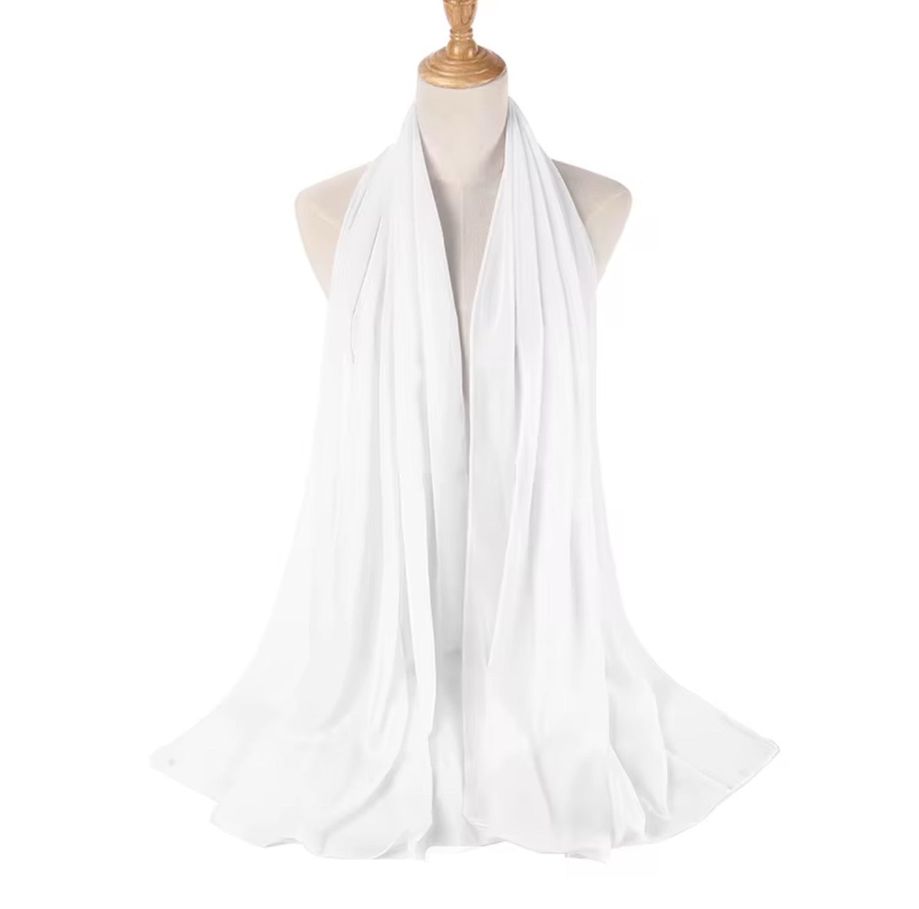 Solid Chiffon Hijab - White
