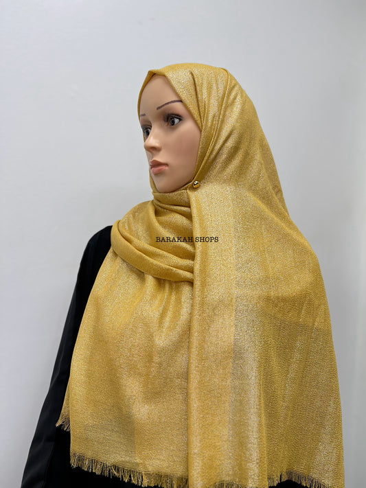 Shimmer Hijab - Canary Gold